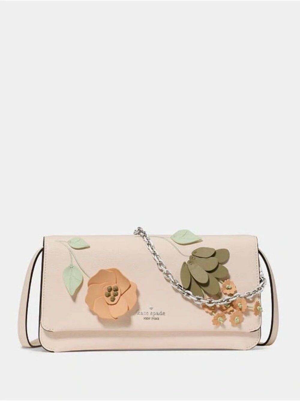 Kate Spade "Ivy" Floral Leather Crossbody in Fresh Peach - Gorgeous! K0456 NWT - Picture 4 of 8